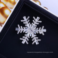 Shangjie OEM Christmas Gift snowflake brooches luxury brass zircon brooches rhinestone large brooches